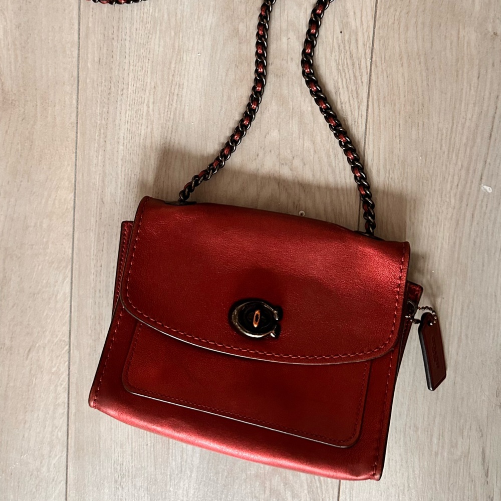 COACH Parker 18 Bag - Red Metallic